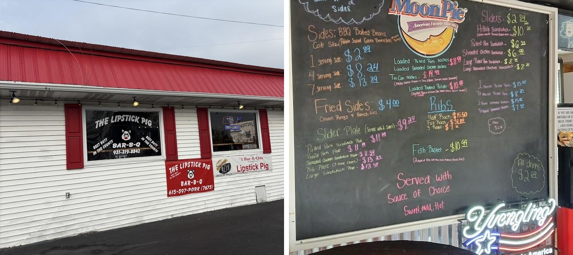 The Lipstick Pig Barbeque Menu
